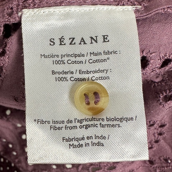 Sezane Chlo Ruffle Button Front Shirt Wisteria Purple Size 34 French US 2 Top - Picture 8 of 14
